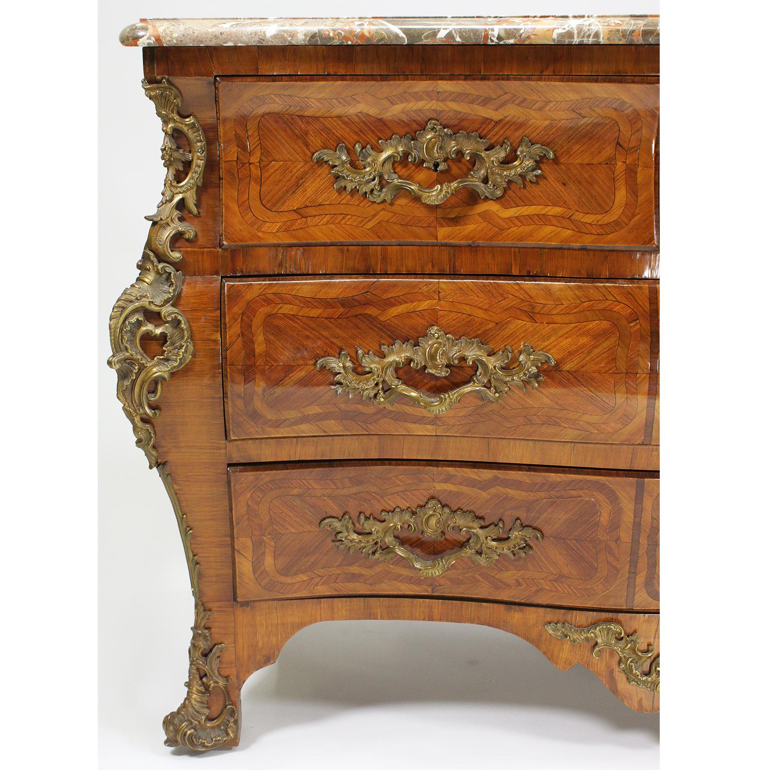Regency Revival French Regency 19th/20th Century Louis XV/XVI Style Gilt-Bronze Mounted Commode For Sale