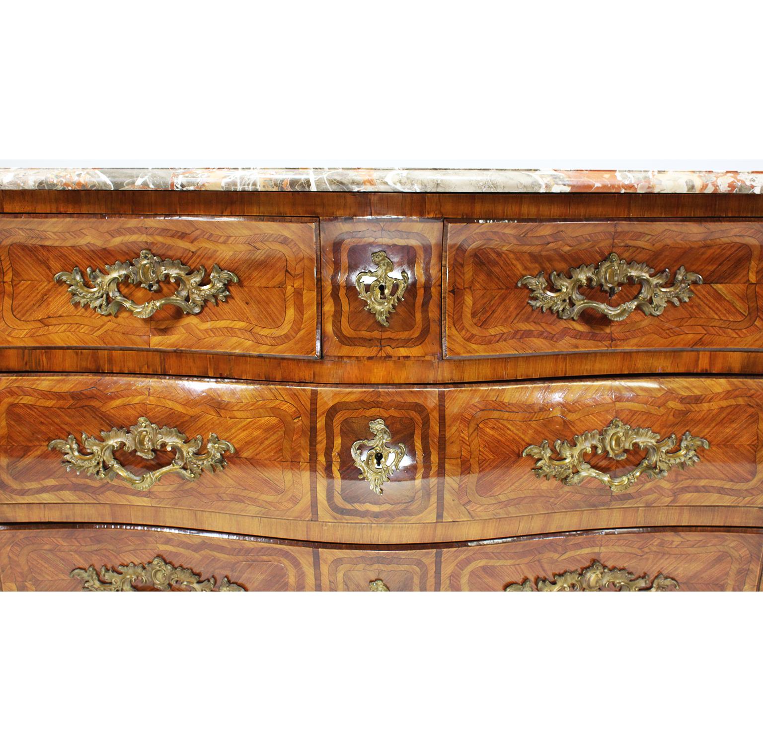 Veneer French Regency 19th/20th Century Louis XV/XVI Style Gilt-Bronze Mounted Commode For Sale