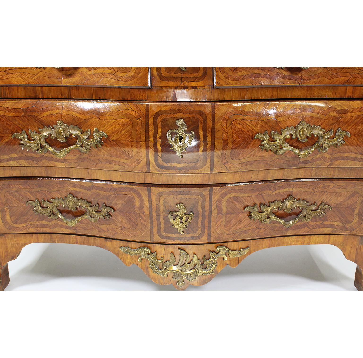 French Regency 19th/20th Century Louis XV/XVI Style Gilt-Bronze Mounted Commode In Fair Condition For Sale In Los Angeles, CA