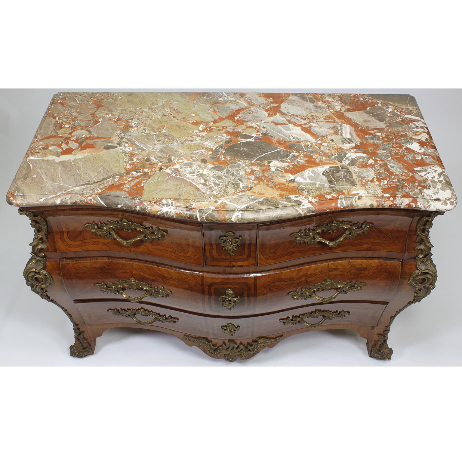 French Regency 19th/20th Century Louis XV/XVI Style Gilt-Bronze Mounted Commode For Sale 3