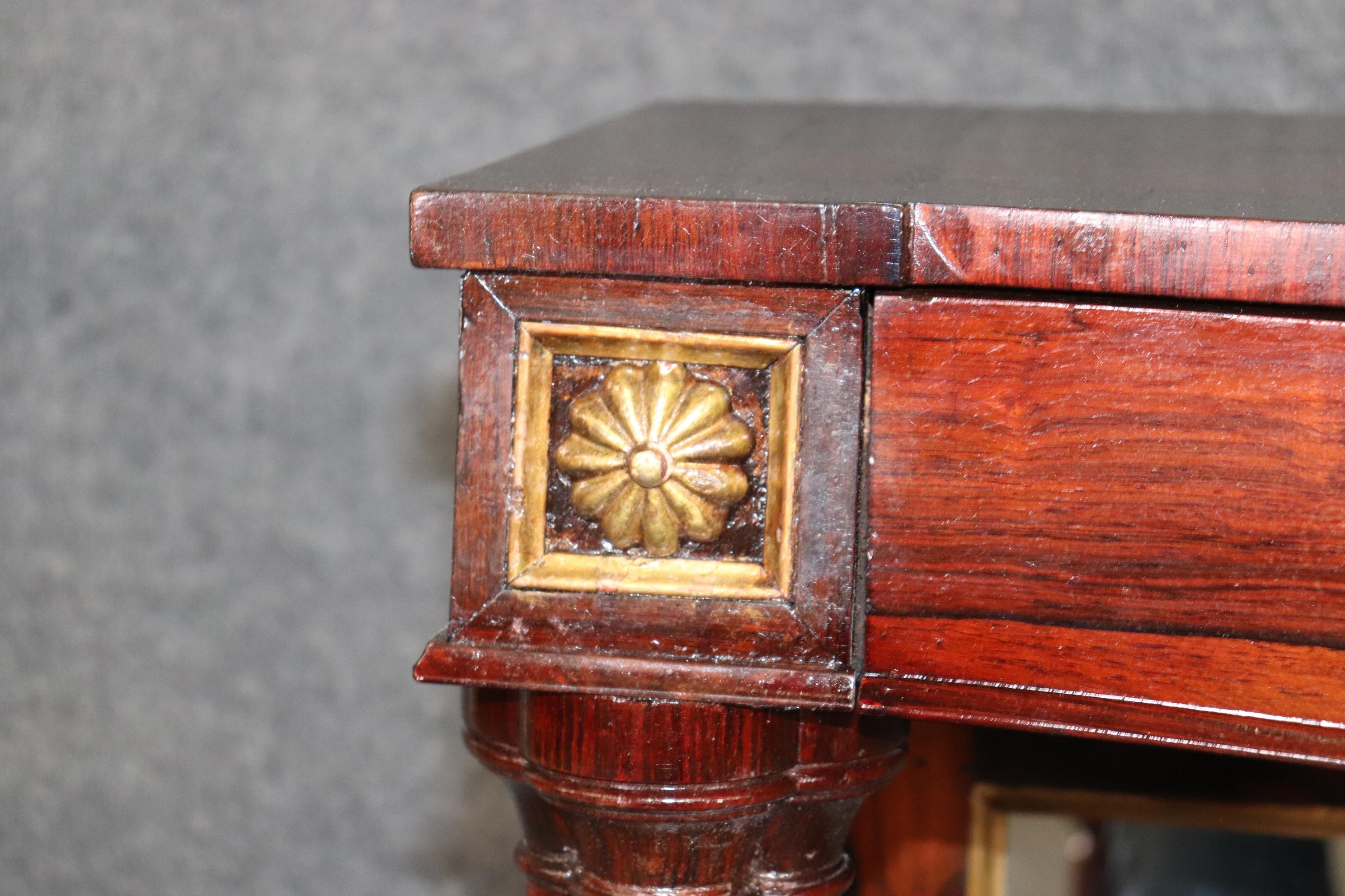Regency Revival French Regency Banded Rosewood and Mirror Back Console Table, circa 1860