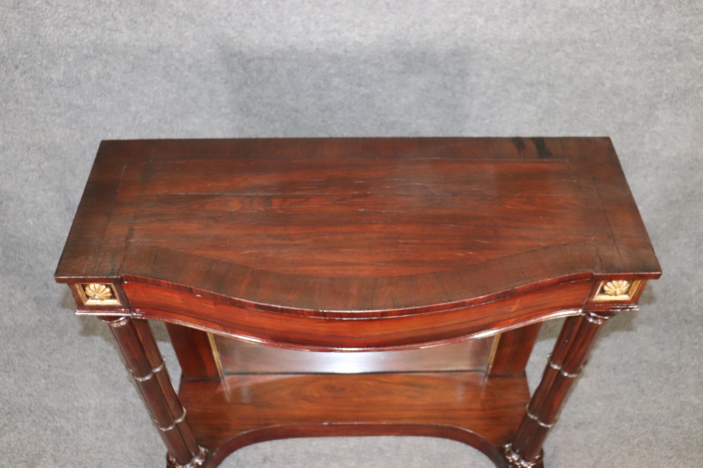French Regency Banded Rosewood and Mirror Back Console Table, circa 1860 In Good Condition In Swedesboro, NJ