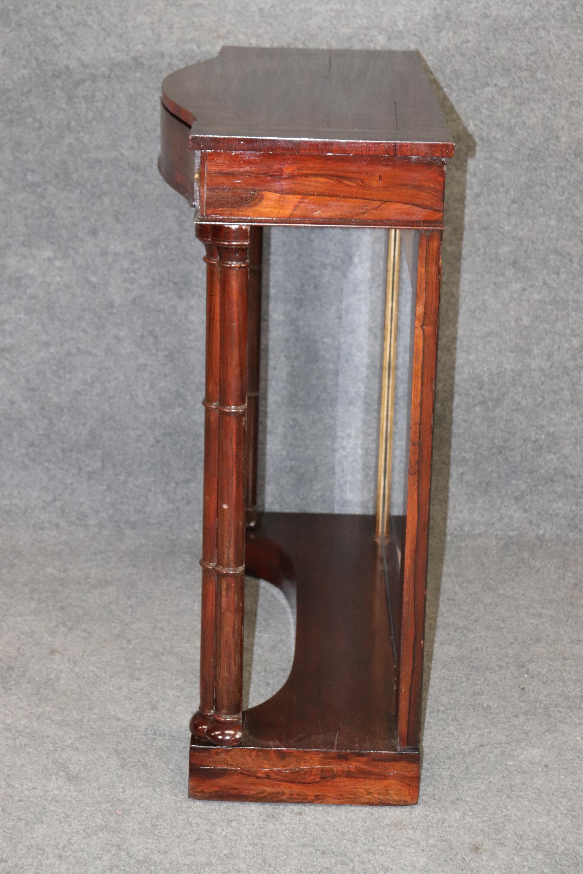 French Regency Banded Rosewood and Mirror Back Console Table, circa 1860 2
