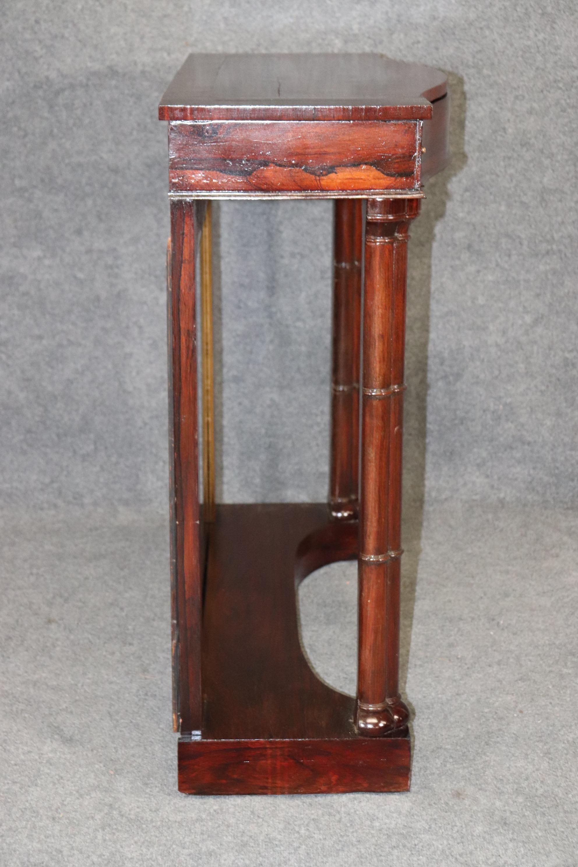 French Regency Banded Rosewood and Mirror Back Console Table, circa 1860 3