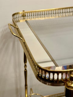 French Regency Brass and Glass Bar Trolley