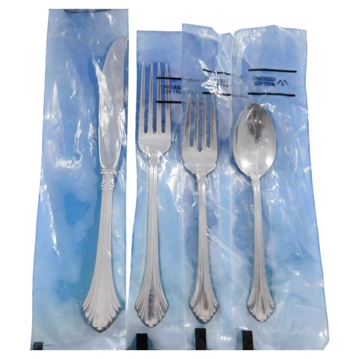 Pre-owned Wallace Silversmiths French Regency By Wallace Sterling Silver Flatware Set 12 Service 48 Pcs New In Blue