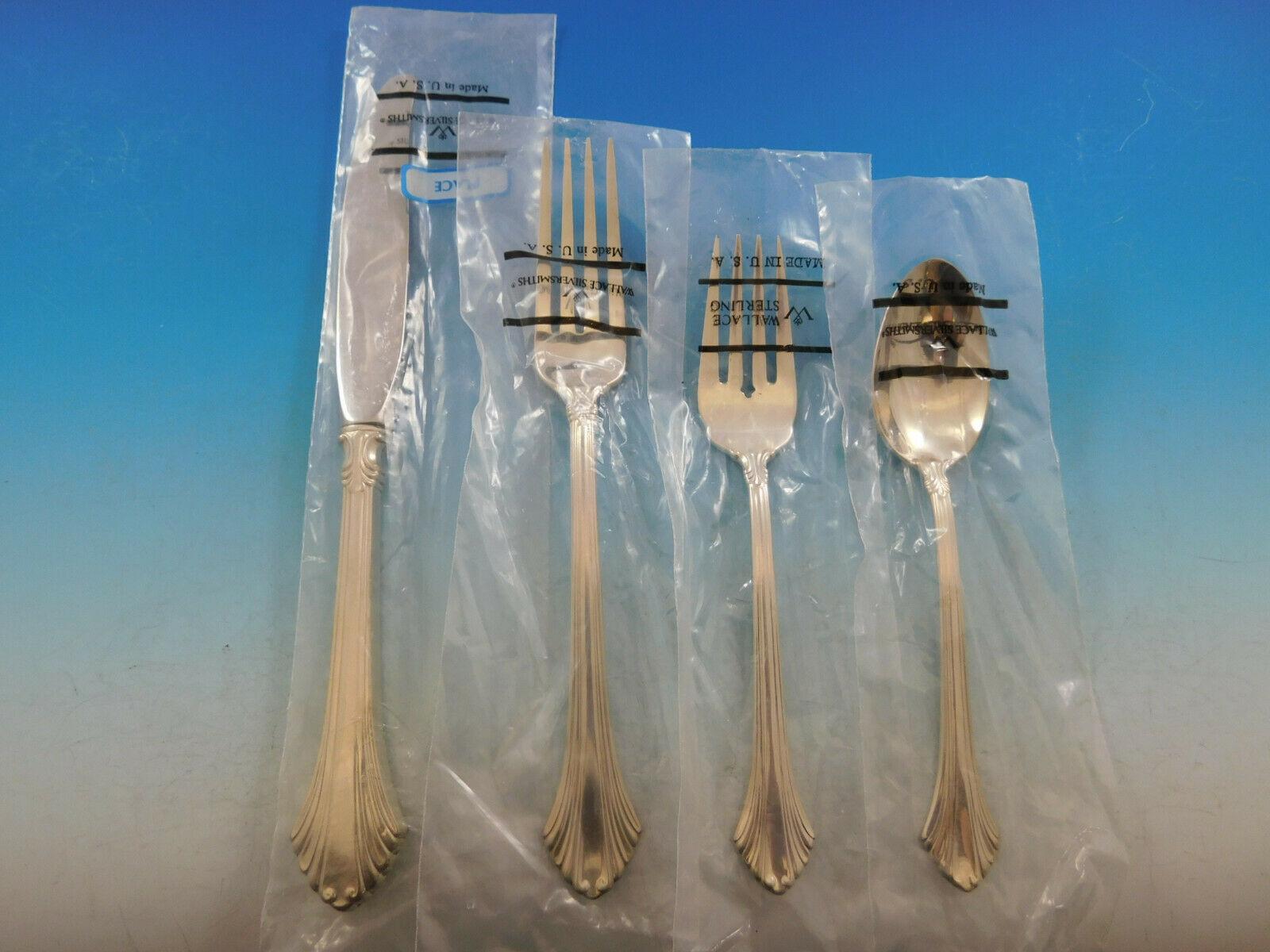 New, unused French Regency by Wallace sterling silver flatware set, 30 pieces. Great starter set! This set includes:

6 knives, 9