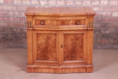 French Regency Flame Mahogany Nightstand by J.L. Metz, 1960s