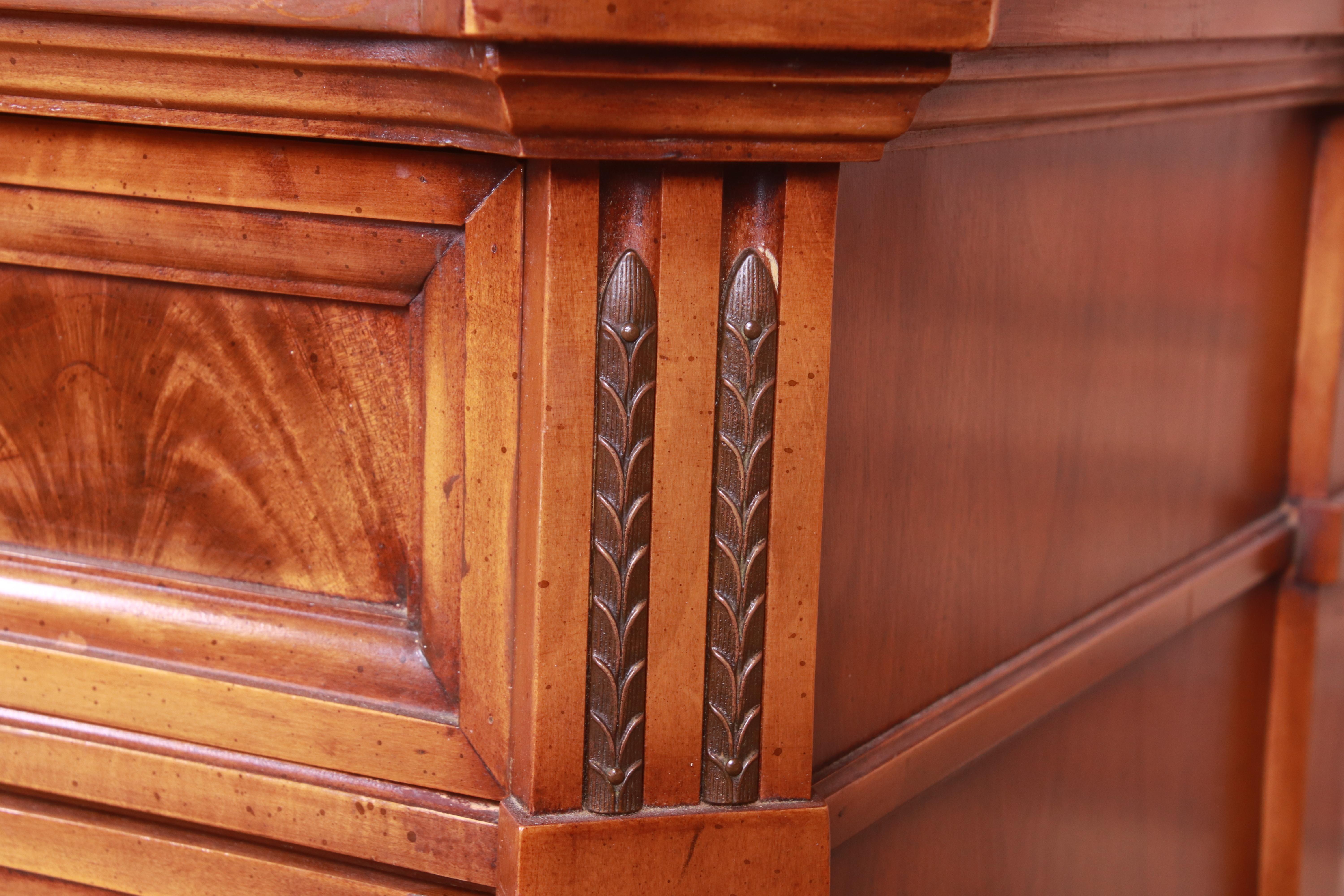 French Regency Flame Mahogany Triple Dresser or Credenza by Metz, 1960s 10