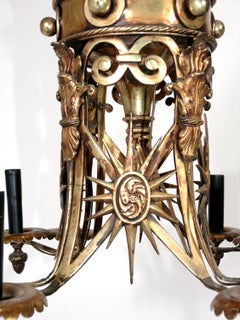 French Regency Gilt Chandelier or Pendant Lamp