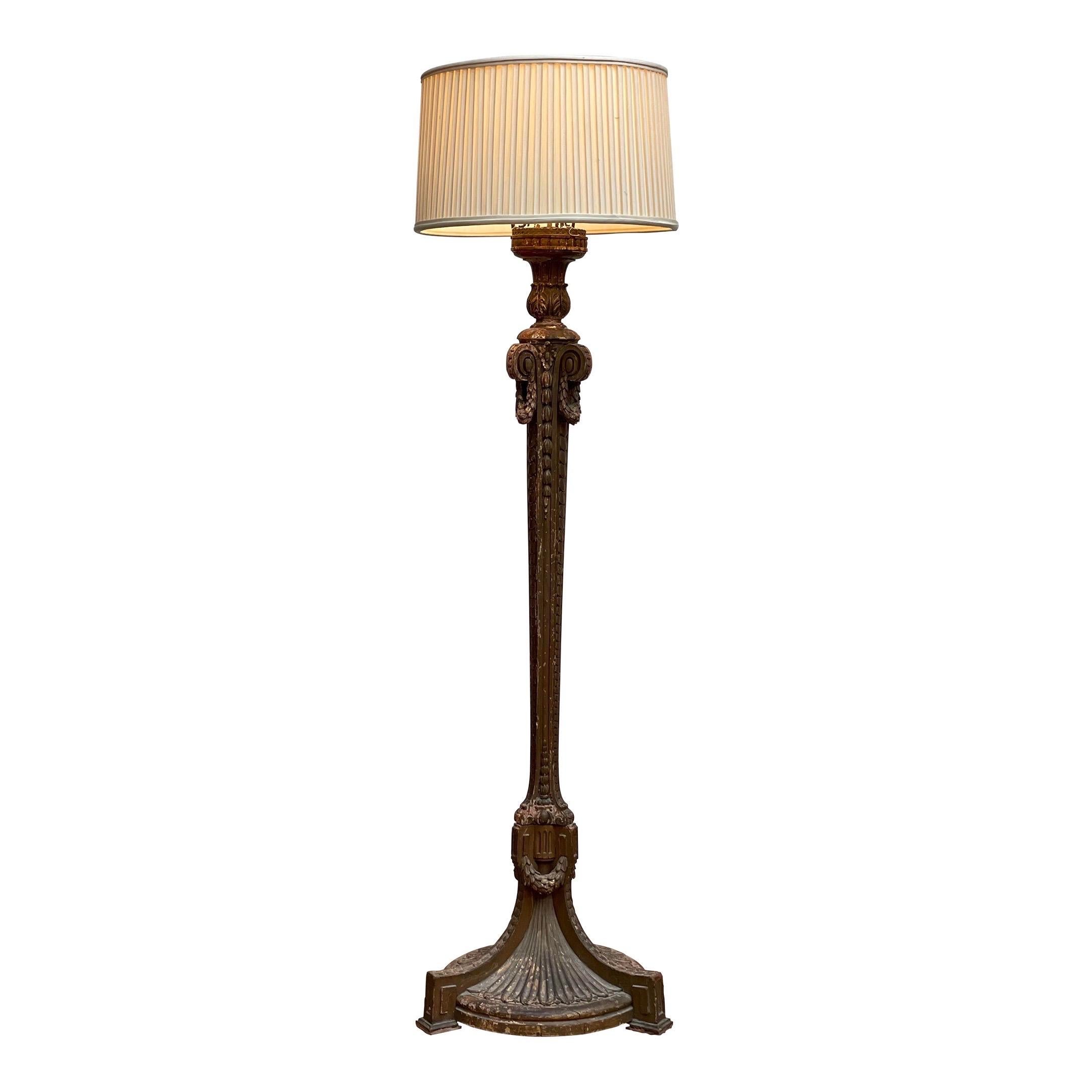 French Regency Gilt Floor Lamp For Sale
