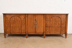 French Regency Louis XVI Burled Walnut Long Dresser or Credenza by Mount Airy