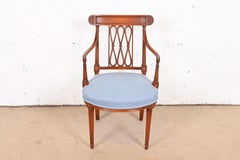 French Regency Louis XVI Carved Cherry Wood Armchair or Club Chair