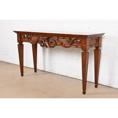 French Regency Louis XVI Carved Mahogany Console Table or Server