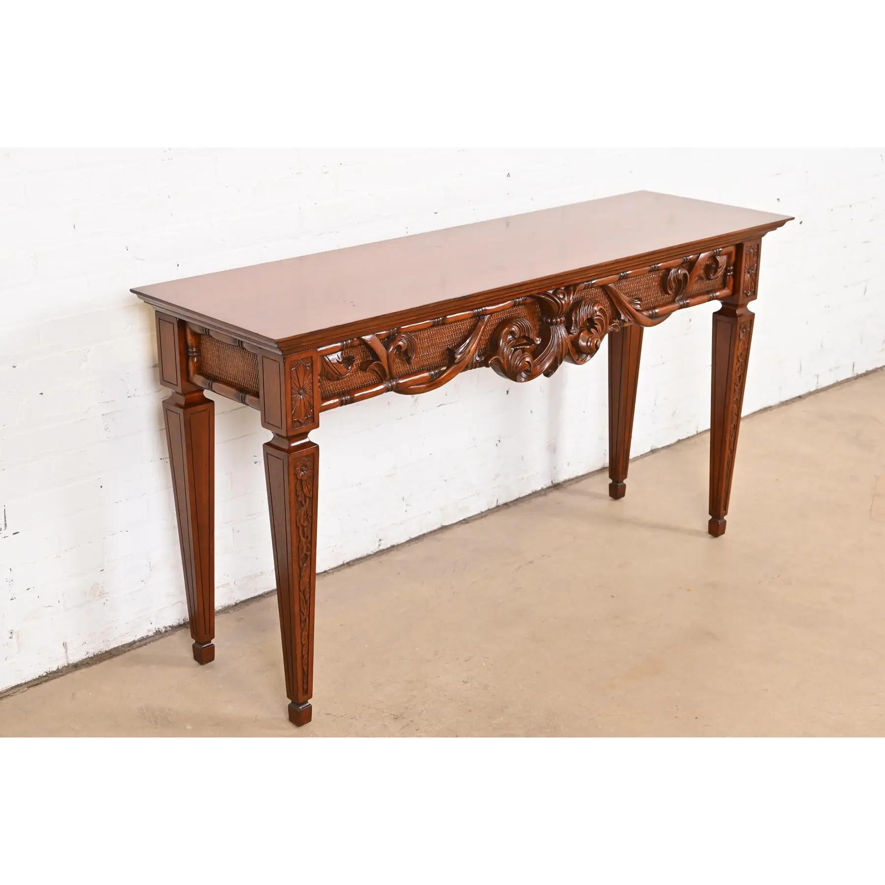 20th Century French Regency Louis XVI Carved Mahogany Console Table or Server For Sale