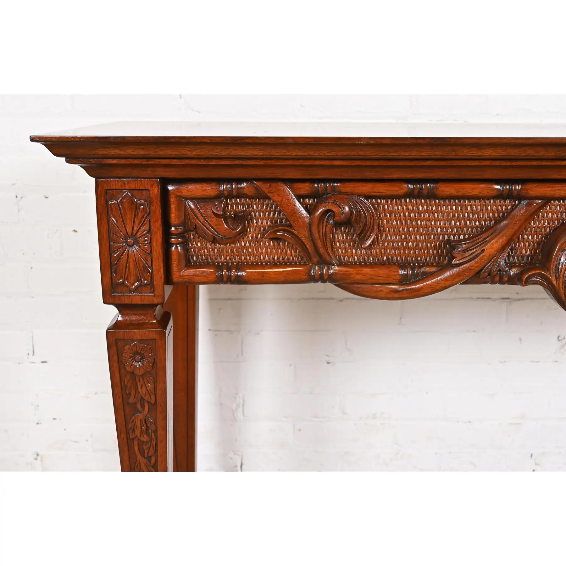 French Regency Louis XVI Carved Mahogany Console Table or Server For Sale 1