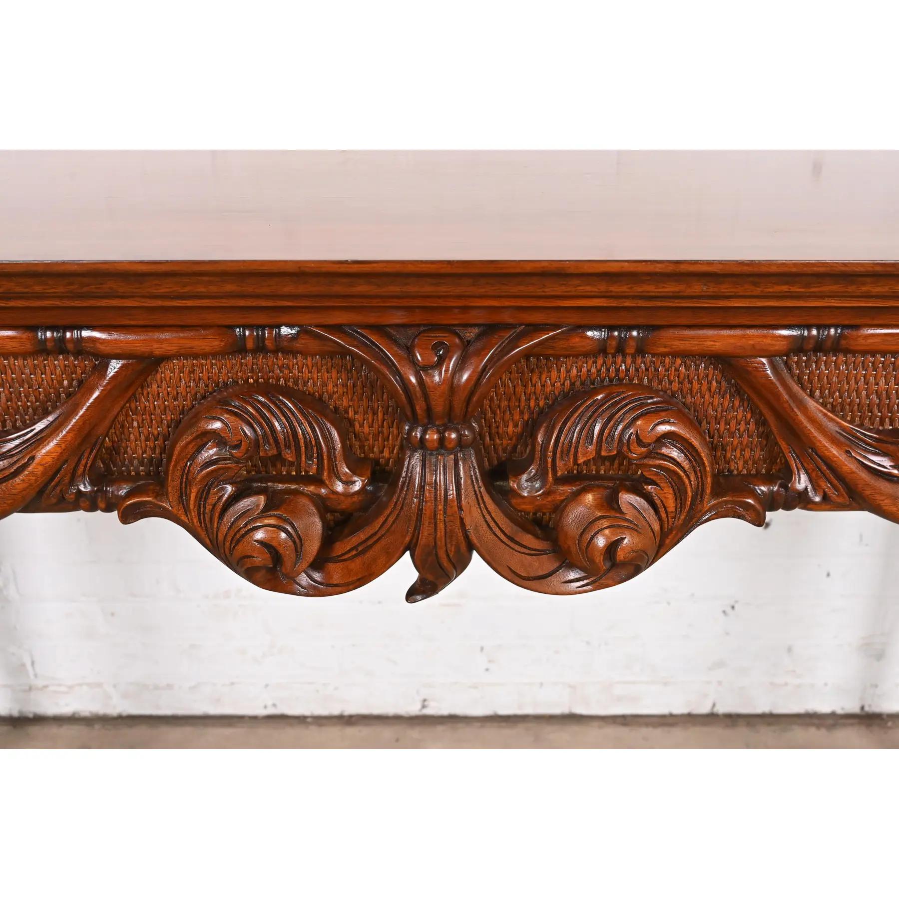 French Regency Louis XVI Carved Mahogany Console Table or Server For Sale 2