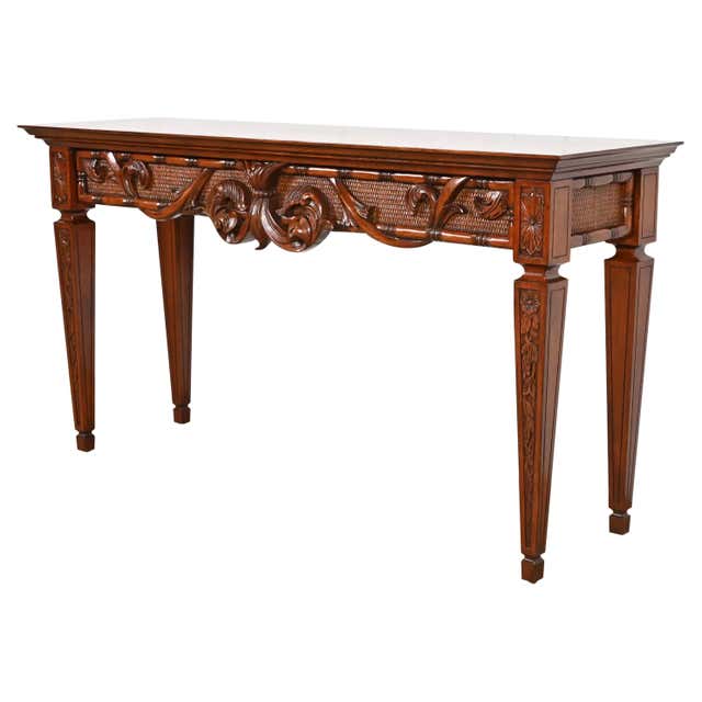 English Regency Mahogany Console Table, Carved Scroll Design, Antique ...