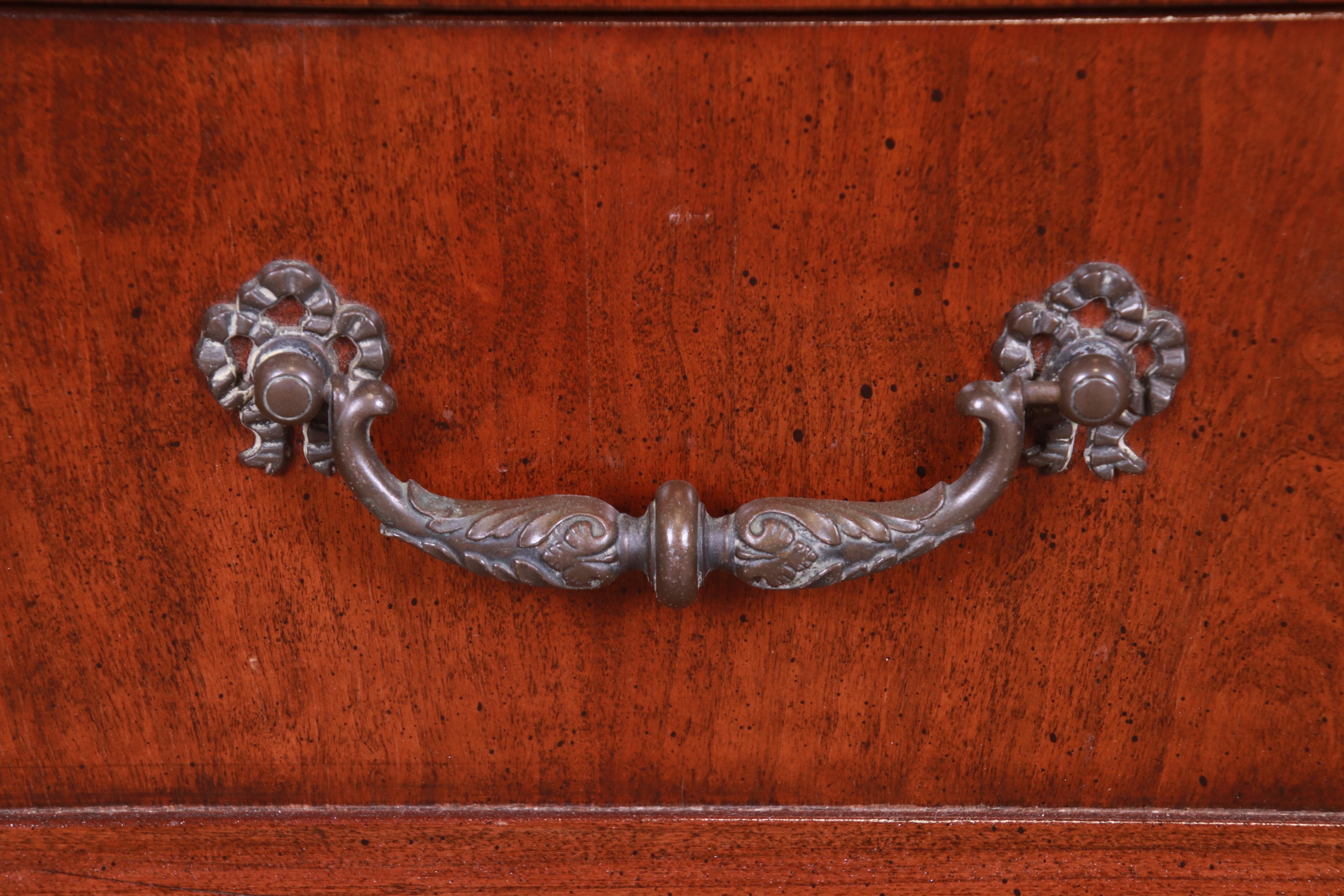 French Regency Louis XVI Carved Walnut Triple Dresser Attributed to Henredon 4