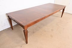 French Regency Louis XVI Cherry Wood Extension Dining Table, Newly Refinished