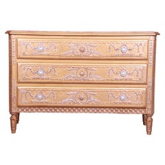 French Regency Louis XVI Gold Gilt Three-Drawer Dresser or Commode