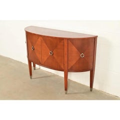 French Regency Louis XVI Inlaid Cherry Wood Demilune Sideboard