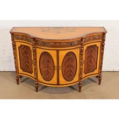 Französisch Regency Louis XVI Intarsien Flamme Mahagoni Sideboard oder Bar Kabinett