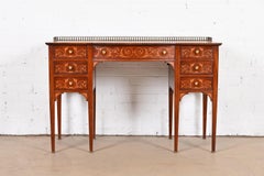 French Regency Louis XVI Mahogany Inlaid Marquetry Vanity by Johnson Furniture