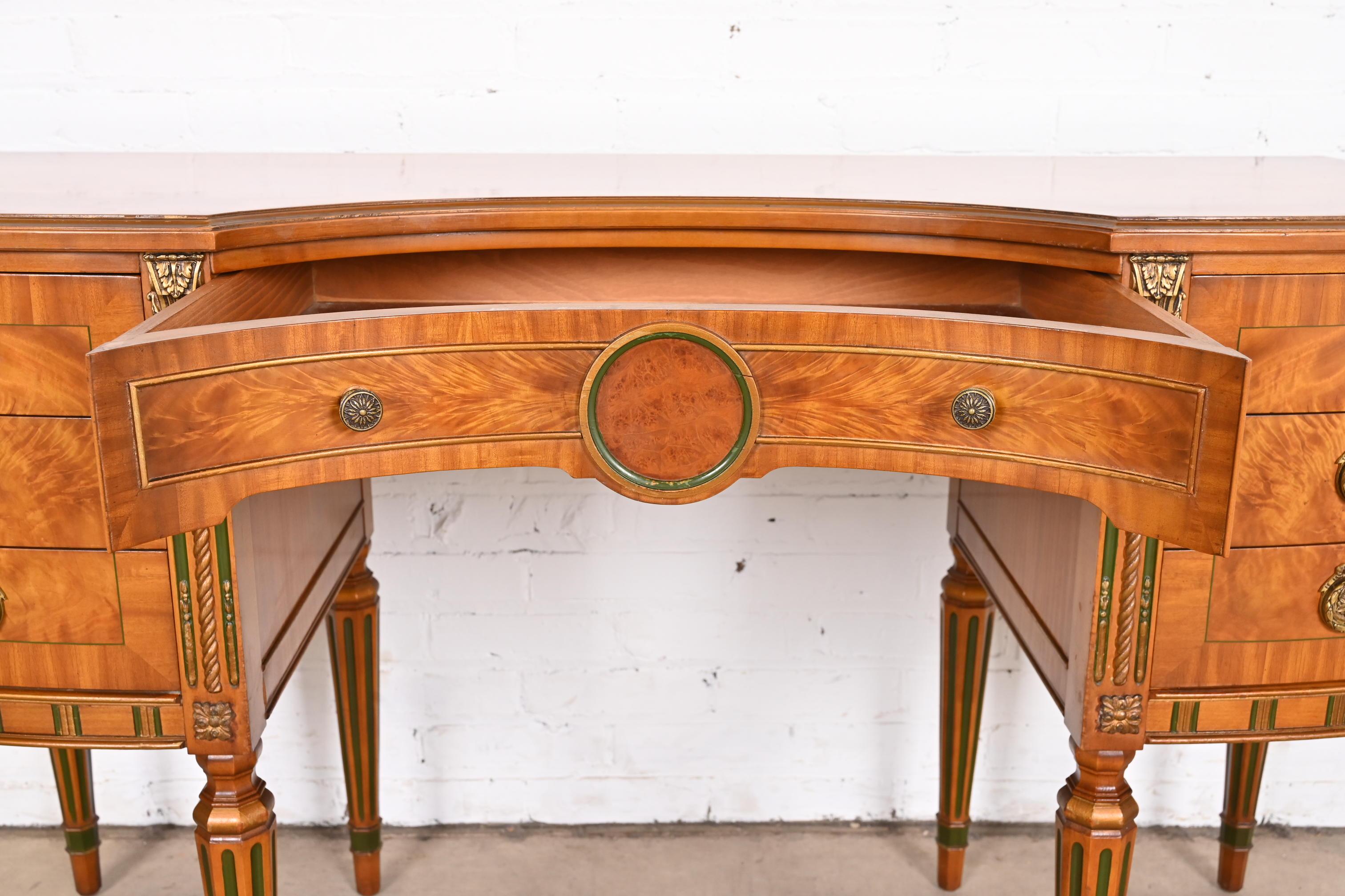 French Regency Louis XVI Satinwood Vanity With Bench Attributed to Romweber 6