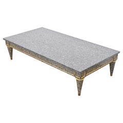 French Regency Louis XVI Style Granite Top Coffee Table