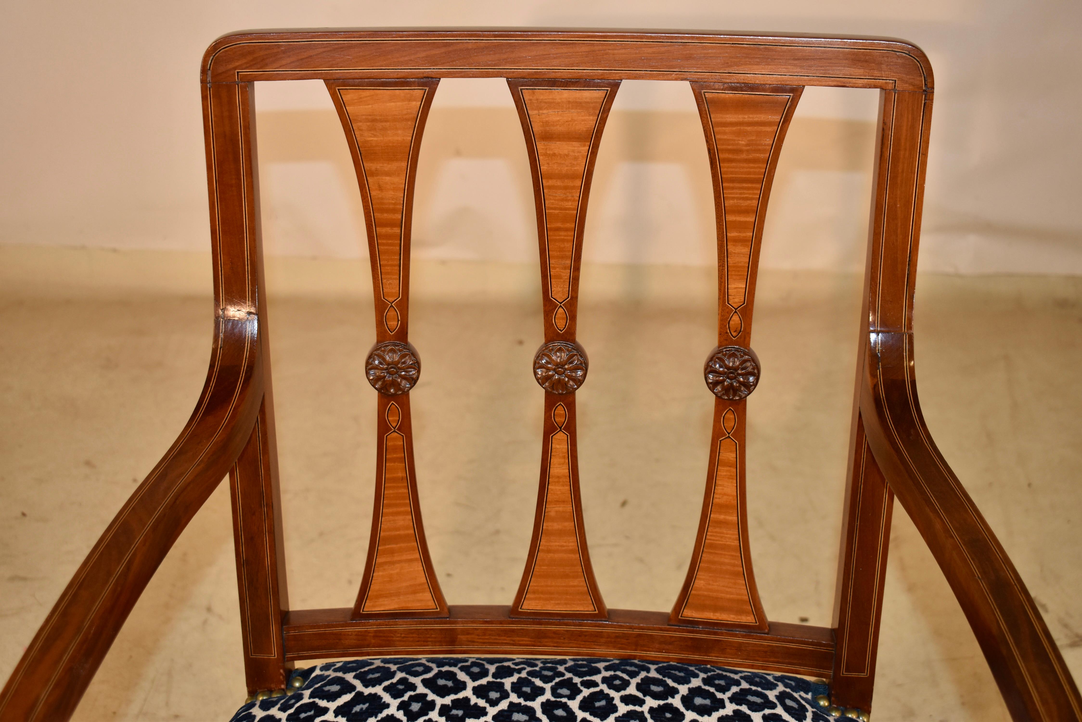 Sillón de caoba de la Regencia francesa, circa 1940 mediados del siglo XX en venta
