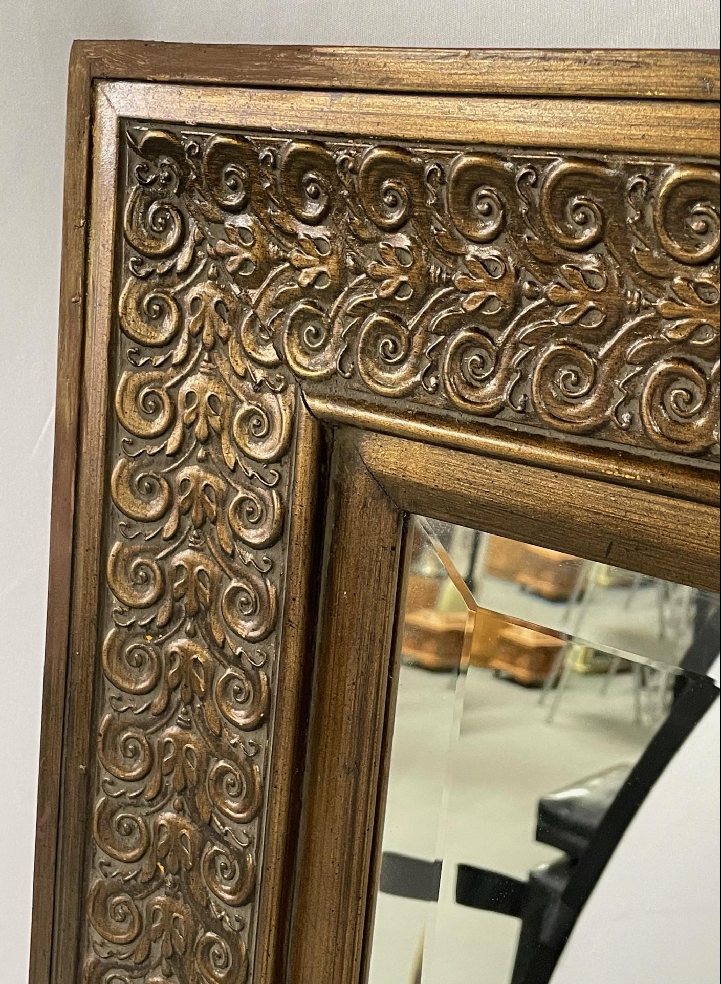 French Regency Mahogany Wood Wall or Mantel Mirror For Sale 2