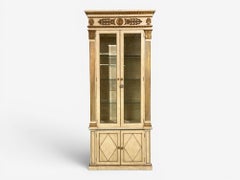 French Regency, Monumental Bookcases, Cream Painted Wood, Gilt, France, 19th c.