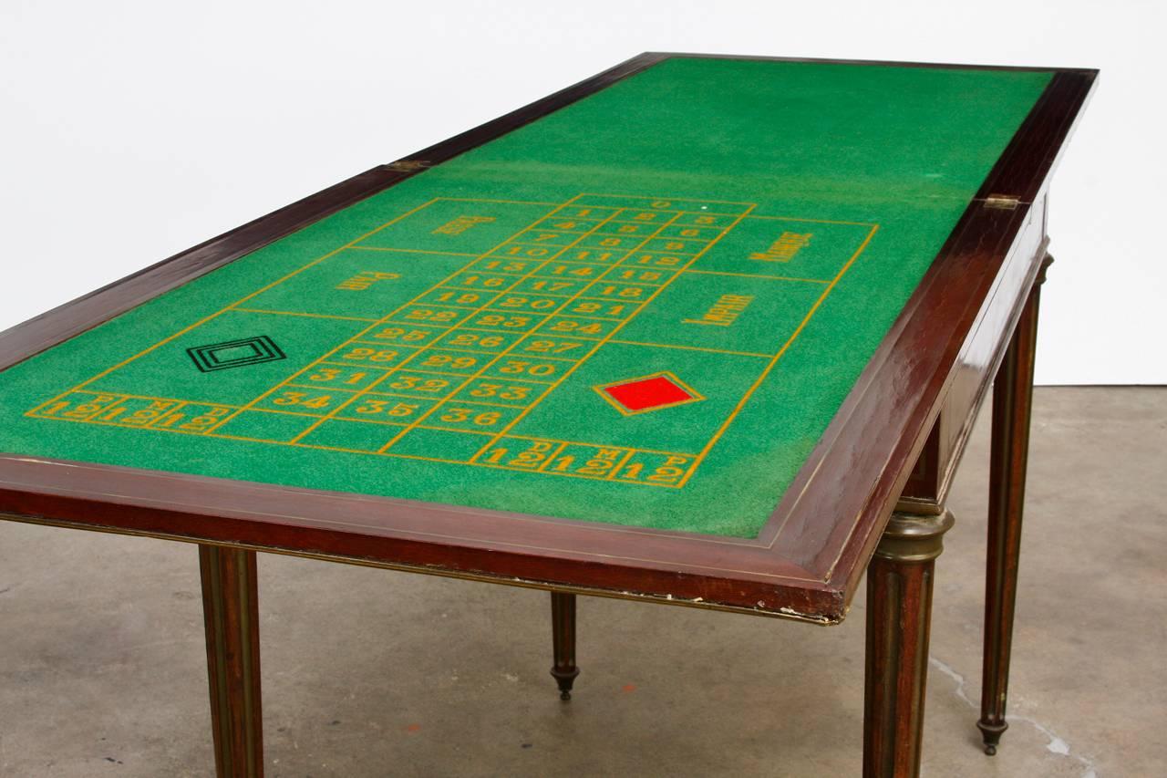 Hand-Crafted French Regency Neoclassical Flip-Top Roulette Game Table
