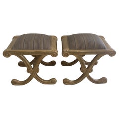 French Regency Ottomans-a Pair