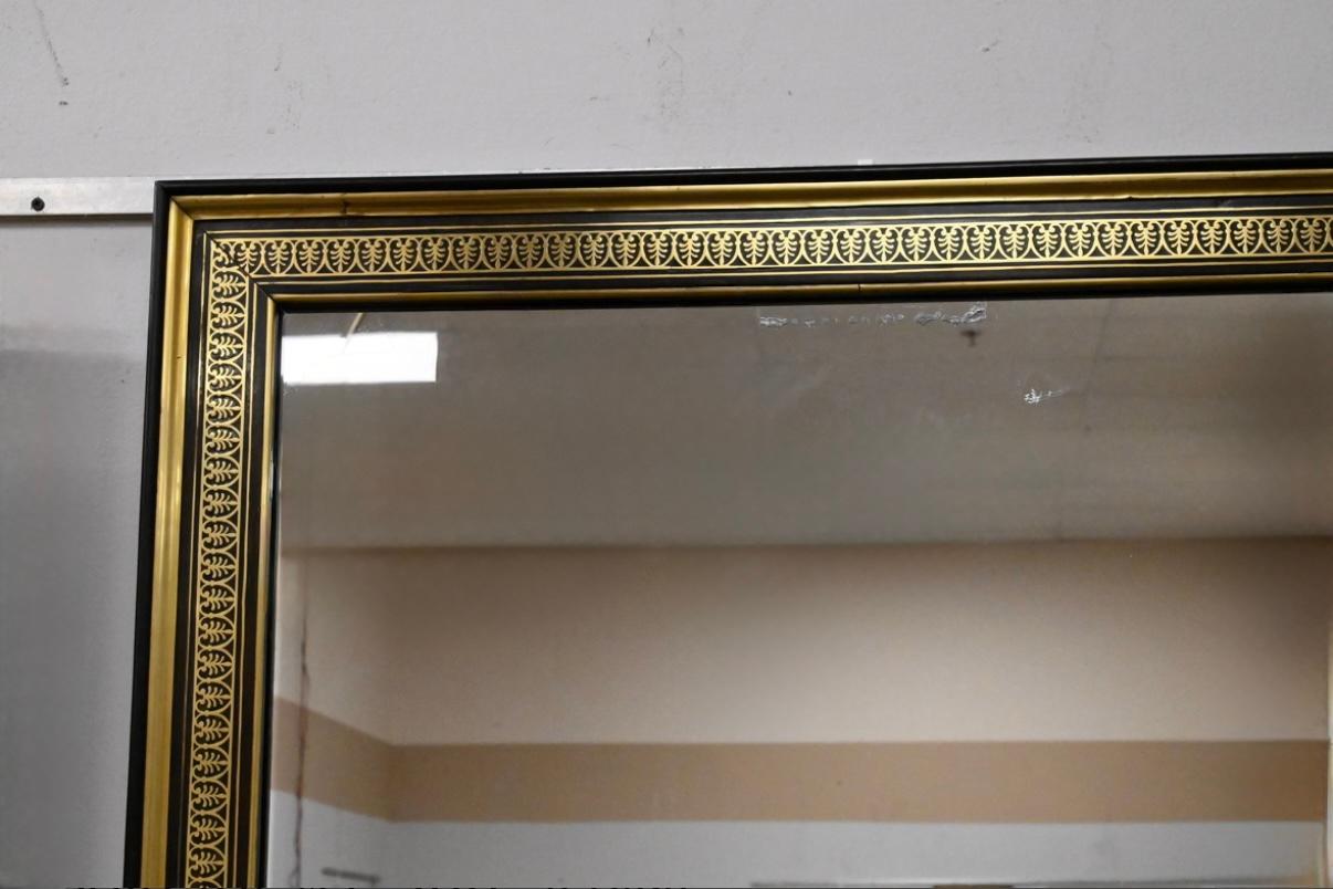 Französisch Regency Periode Messing Intarsien Palisander Spiegel, CIRCA 1820 im Angebot 1