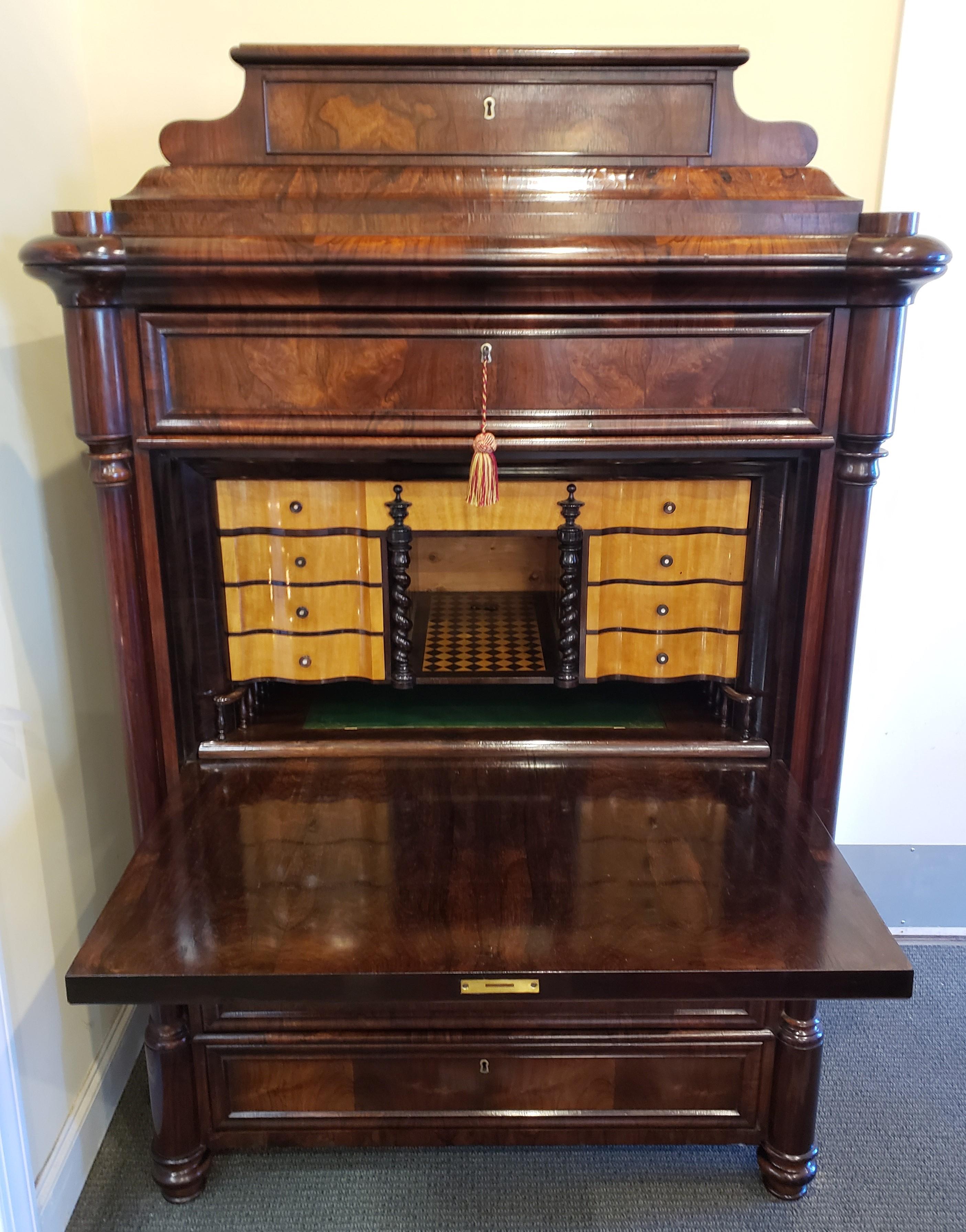 19th Century French Regency Rosewood Escritoire For Sale
