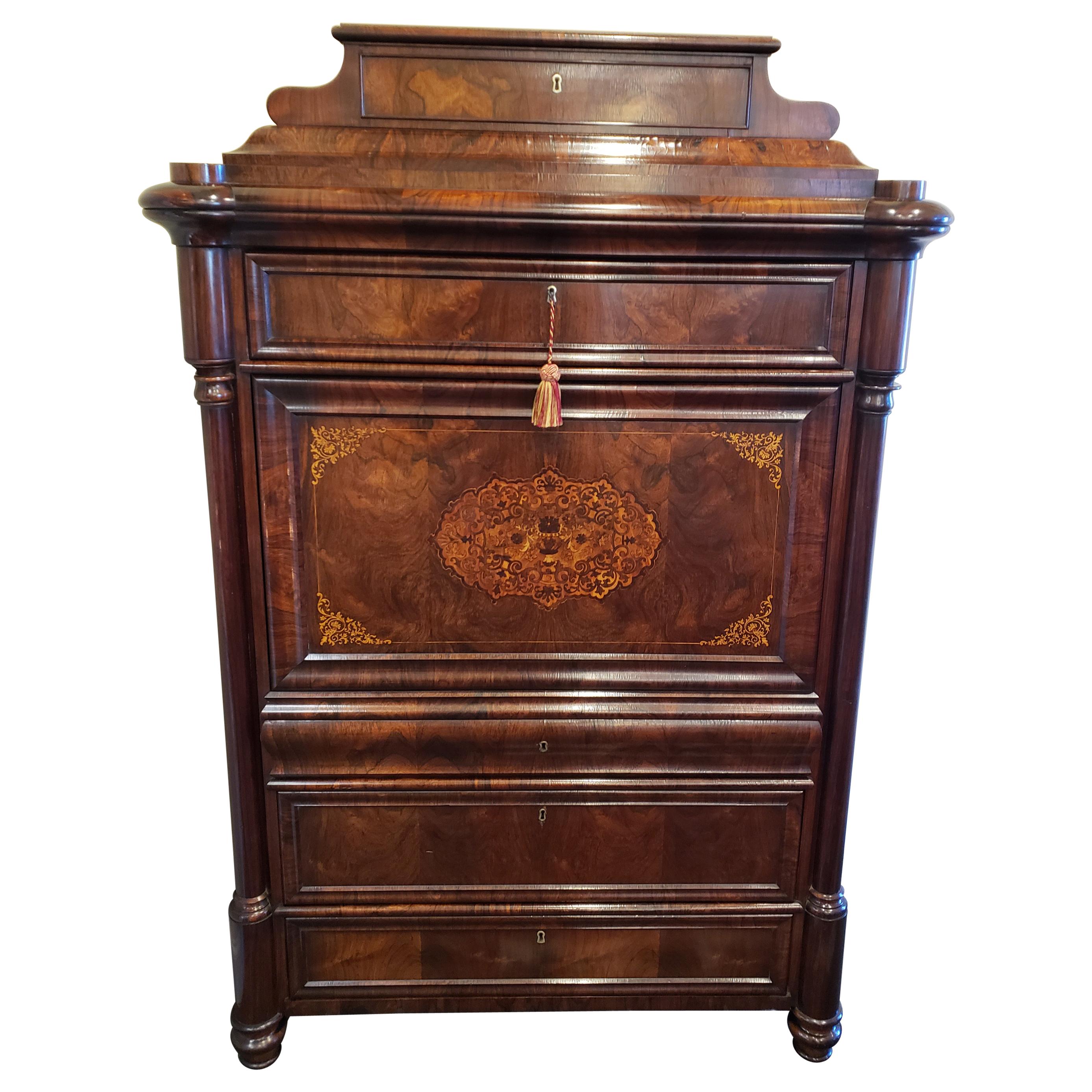French Regency Rosewood Escritoire For Sale
