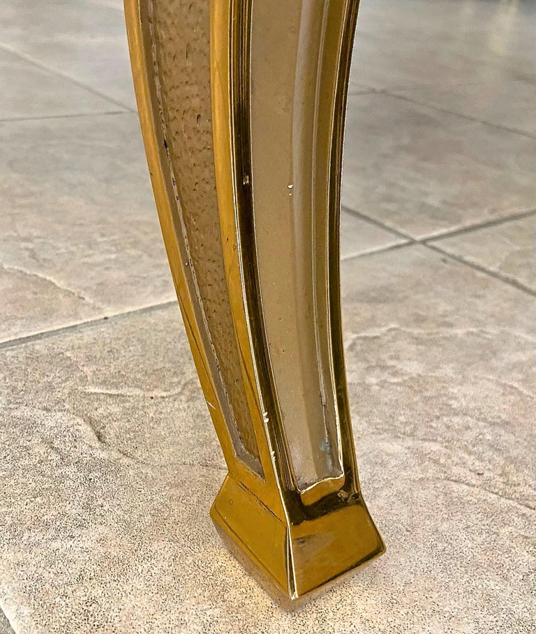French Regency Saber Leg Solid Brass Bench For Sale at 1stDibs