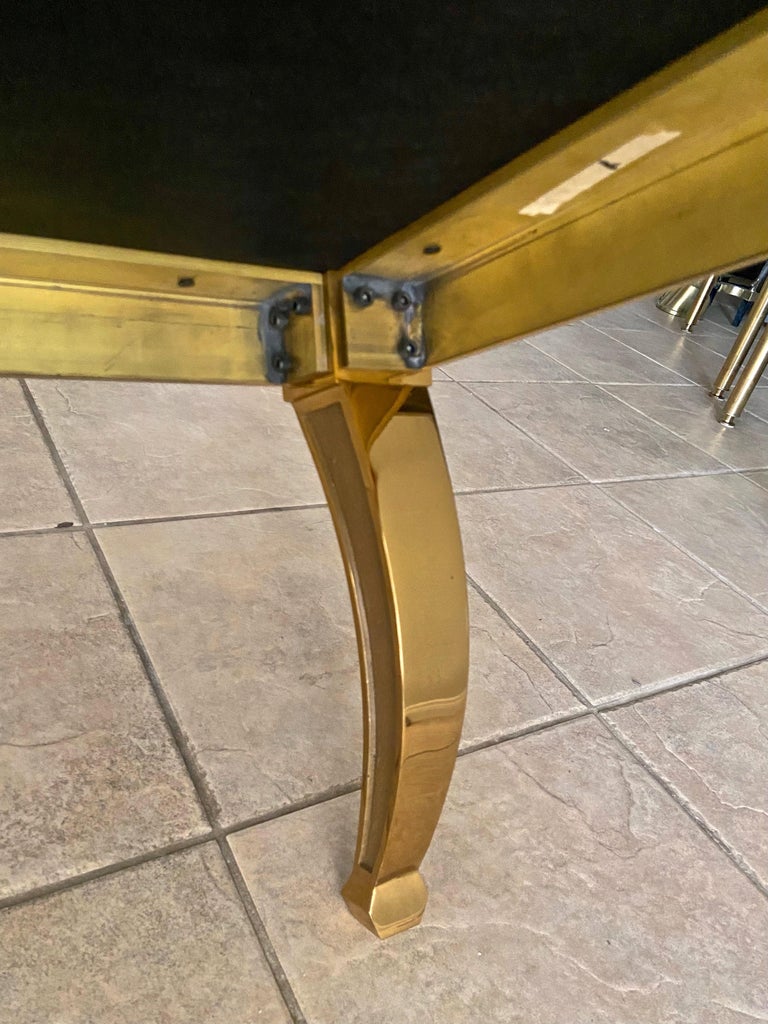 French Regency Saber Leg Solid Brass Bench For Sale at 1stDibs
