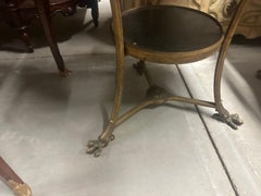 French Regency Solid Bronze Eagle and Ring Marble Top Gueridon Table