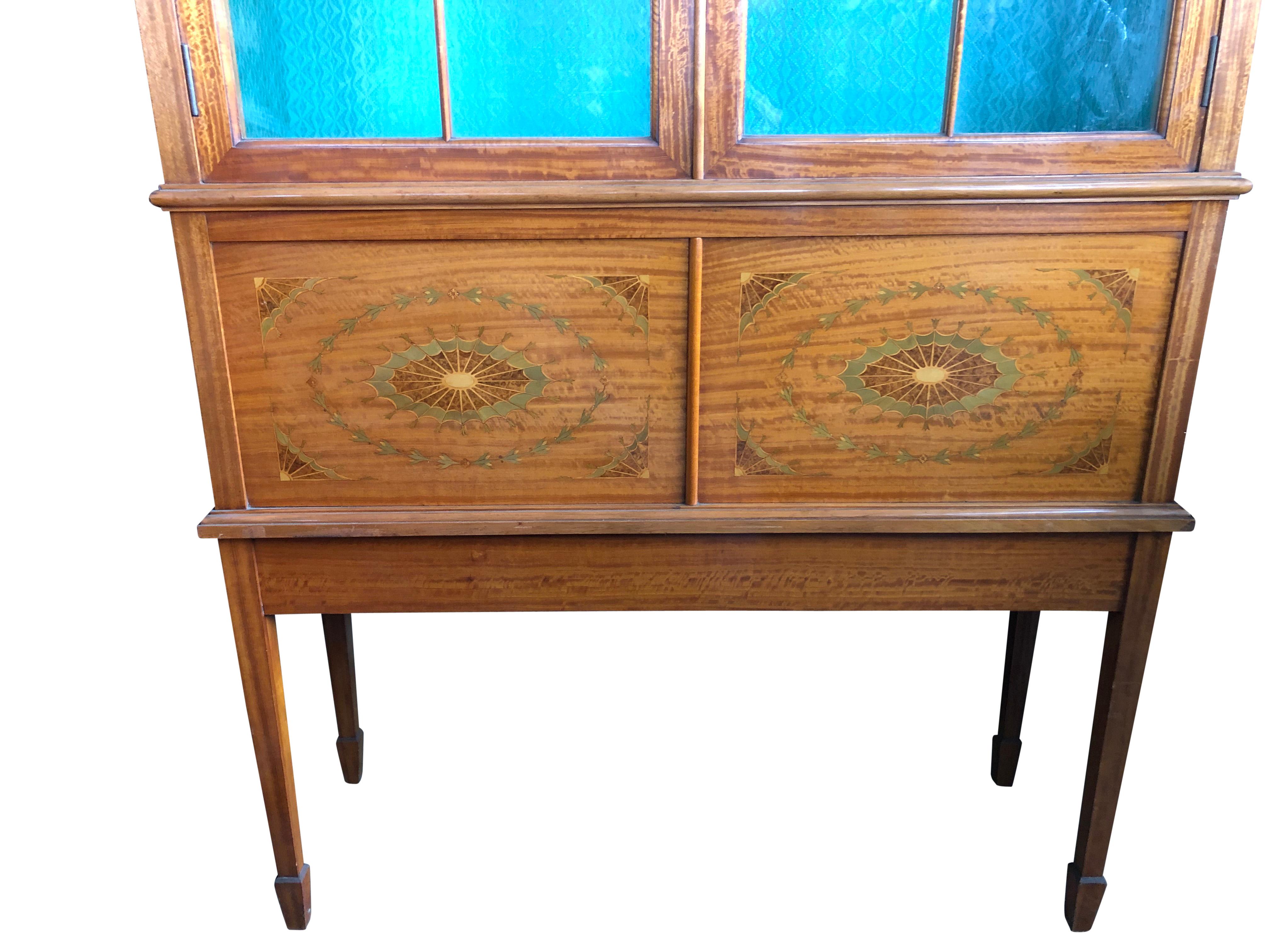 Wood French Regency Style Sheraton Cabinet, 19th Century For Sale