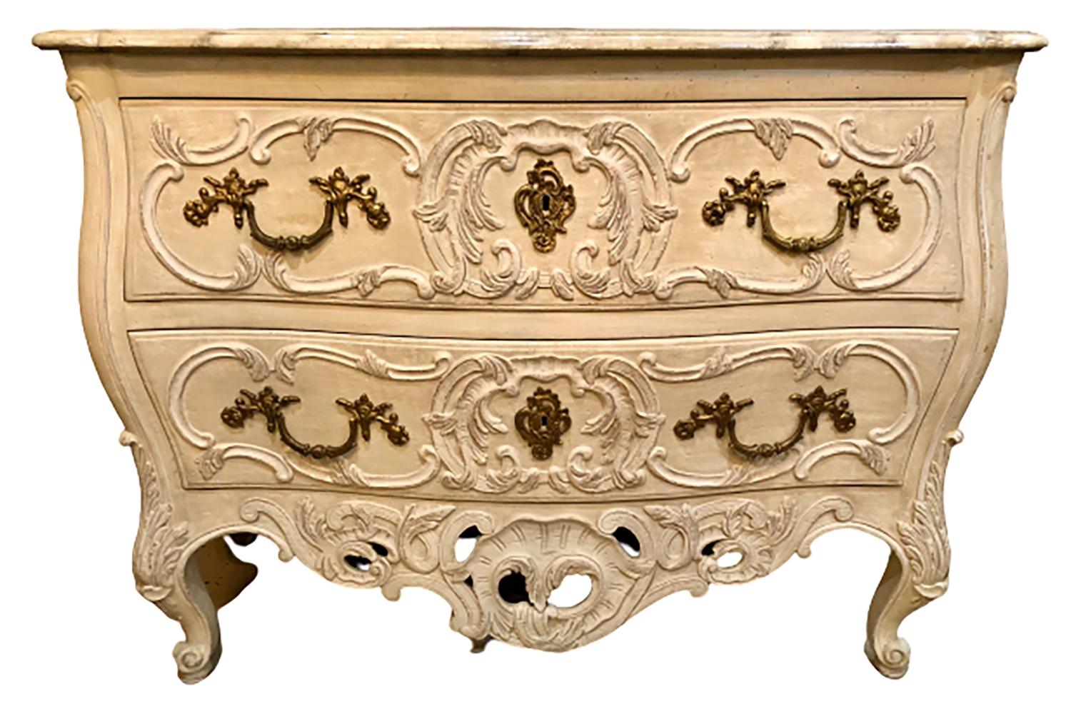 Argentine French Regency Style Commode / Dresser / Chest Faux Marble Top by Maison Jansen