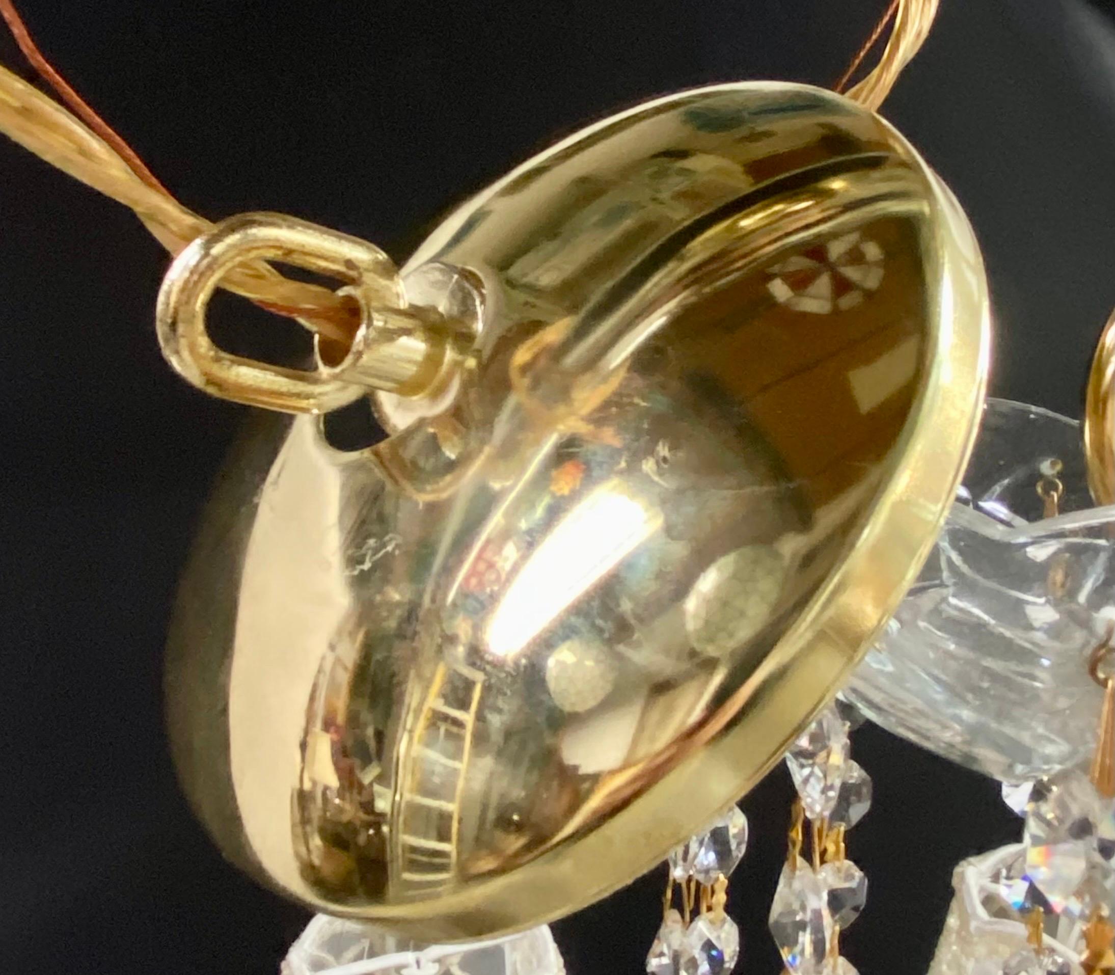 Französischer Kronleuchter im Regency-Stil aus Kristall mit Goldrahmen, maßgefertigte Schirmen, 12 Arme  im Angebot 11