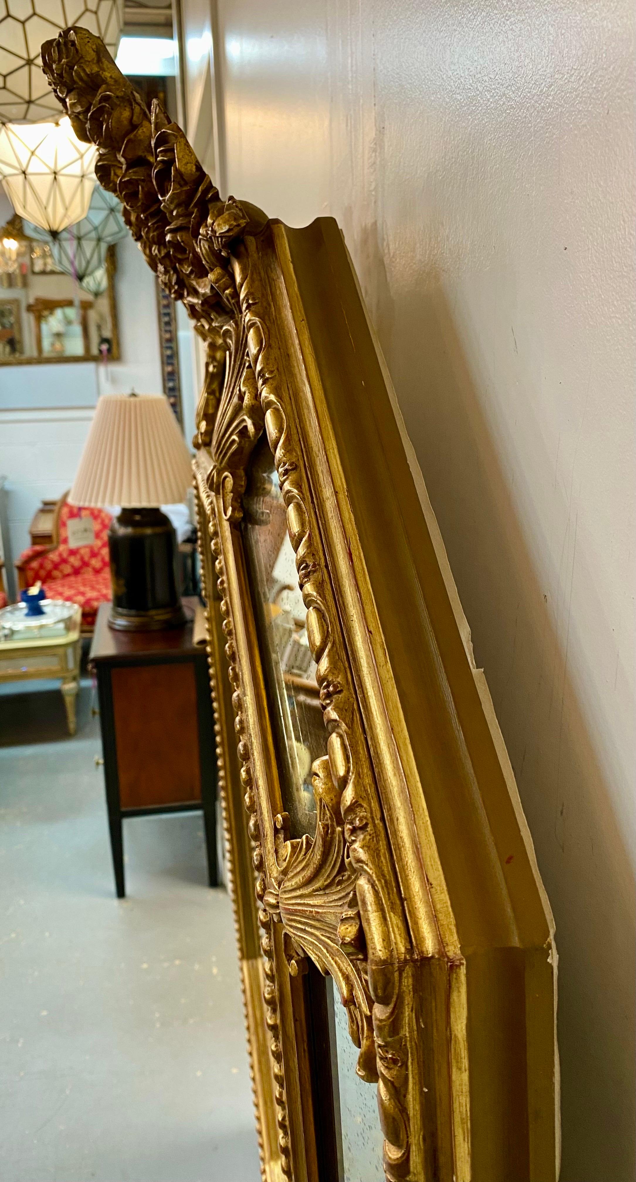 French Regency Style Giltwood Octagonal Wall, Console or Mantel Mirror For Sale 4