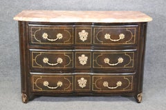 French Regency Style Marble Top Commode With Brass Hardware