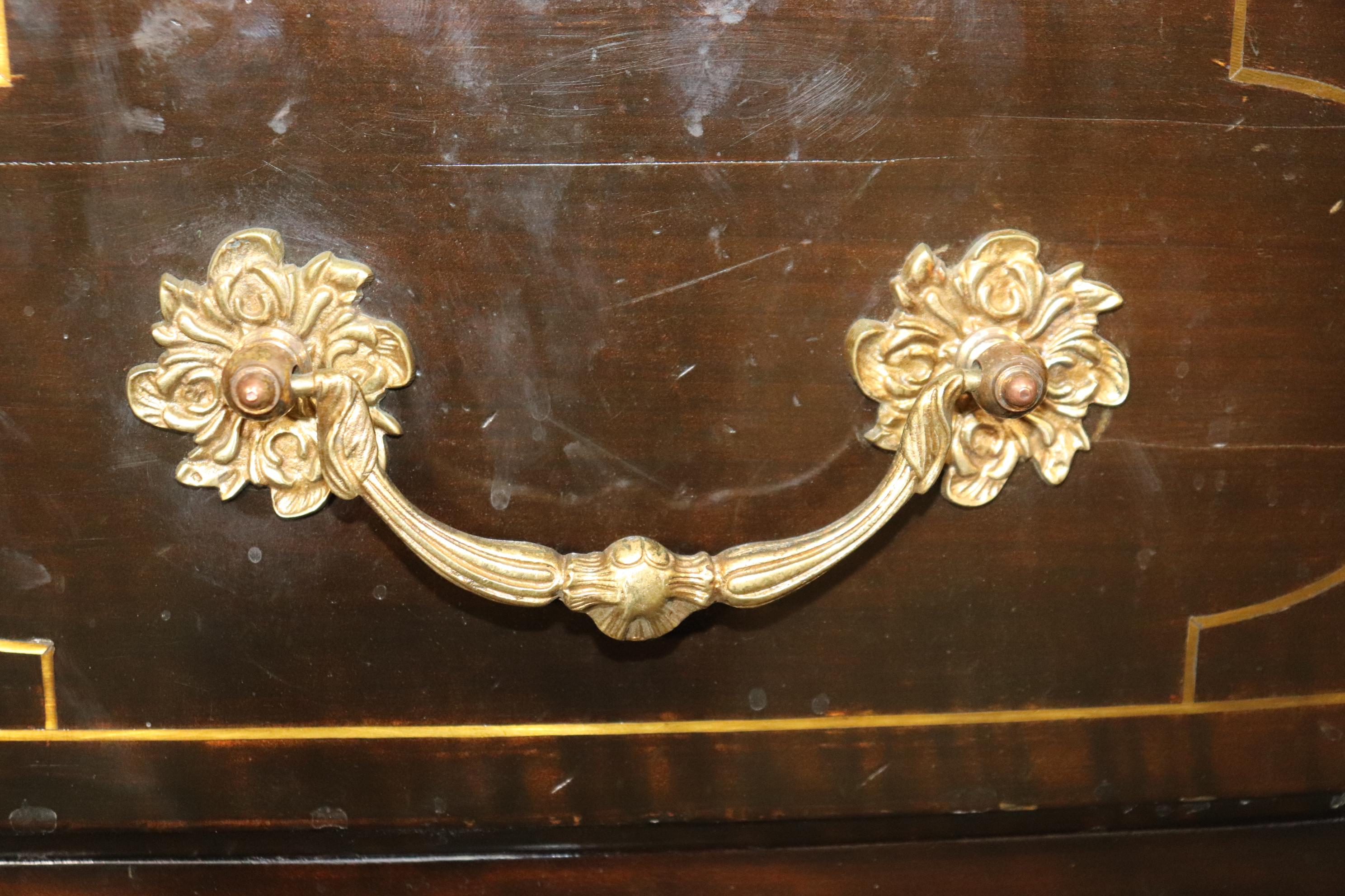 French Regency Style Marble Top Commode With Brass Hardware For Sale 3