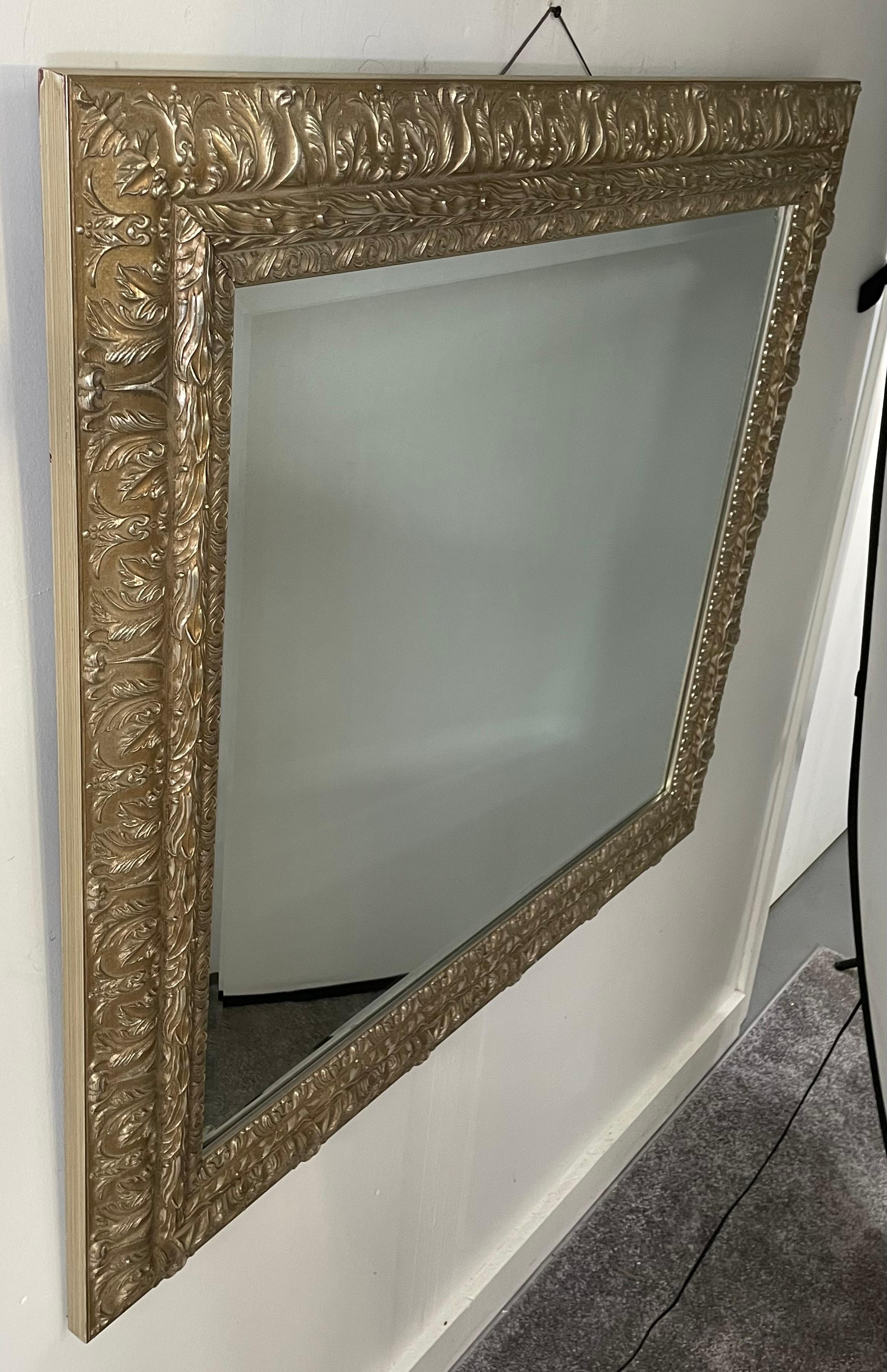 French Regency Style Mirror in Silver/Champagne Tone with Beveled Glass For Sale 7