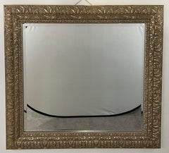 French Regency Style Mirror in Silver/Champagne Tone with Beveled Glass