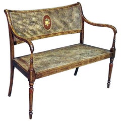 French Regency Style Paint Decorated Bench